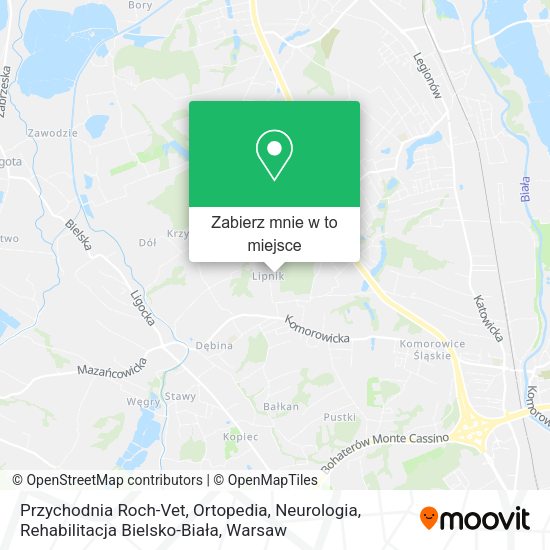 Mapa Przychodnia Roch-Vet, Ortopedia, Neurologia, Rehabilitacja Bielsko-Biała