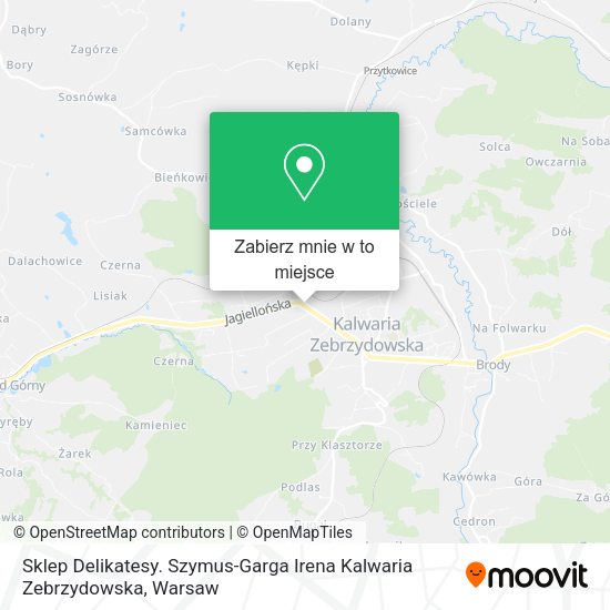 Mapa Sklep Delikatesy. Szymus-Garga Irena Kalwaria Zebrzydowska