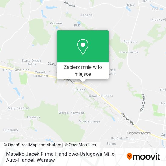 Mapa Matejko Jacek Firma Handlowo-Usługowa Millo Auto-Handel