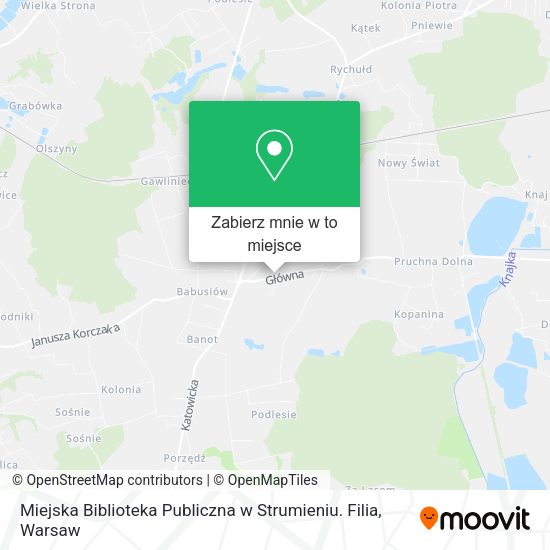 Mapa Miejska Biblioteka Publiczna w Strumieniu. Filia