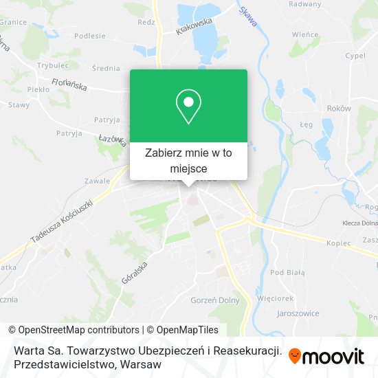 Mapa Warta Sa. Towarzystwo Ubezpieczeń i Reasekuracji. Przedstawicielstwo