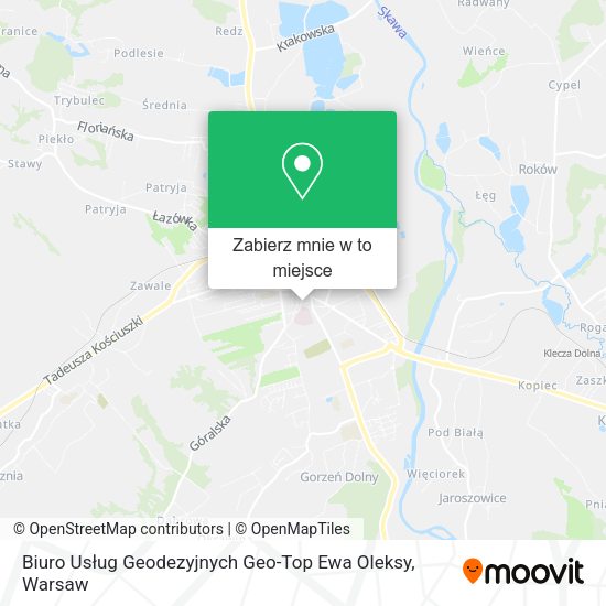 Mapa Biuro Usług Geodezyjnych Geo-Top Ewa Oleksy