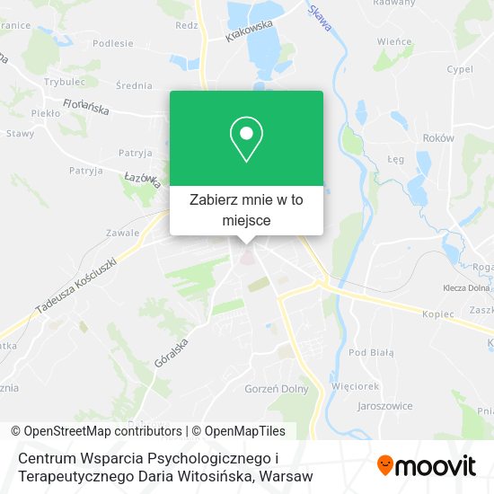 Mapa Centrum Wsparcia Psychologicznego i Terapeutycznego Daria Witosińska