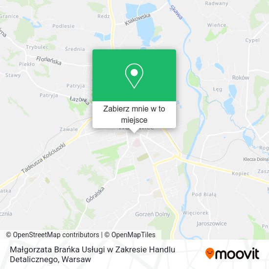 Mapa Małgorzata Brańka Usługi w Zakresie Handlu Detalicznego