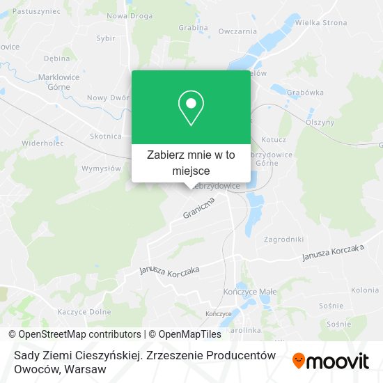 Mapa Sady Ziemi Cieszyńskiej. Zrzeszenie Producentów Owoców