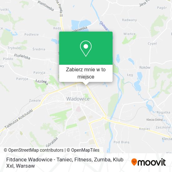 Mapa Fitdance Wadowice - Taniec, Fitness, Zumba, Klub Xxl