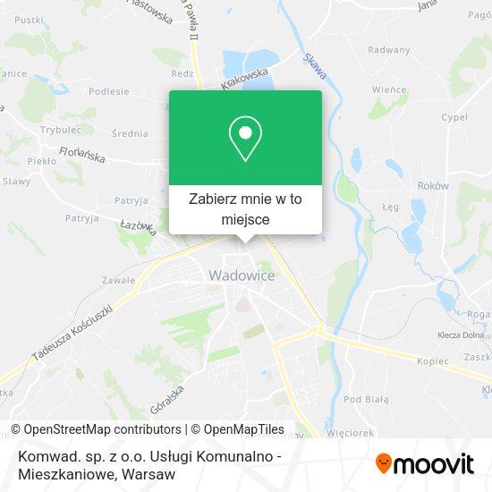 Mapa Komwad. sp. z o.o. Usługi Komunalno - Mieszkaniowe