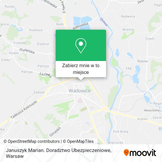 Mapa Januszyk Marian. Doradztwo Ubezpieczeniowe