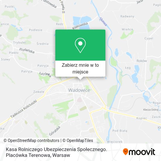 Mapa Kasa Rolniczego Ubezpieczenia Społecznego. Placówka Terenowa