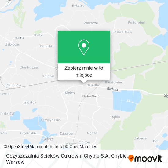 Mapa Oczyszczalnia Ścieków Cukrowni Chybie S.A. Chybie