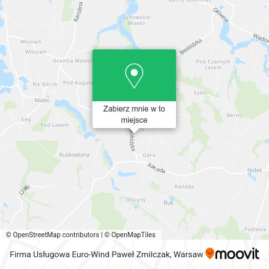 Mapa Firma Usługowa Euro-Wind Paweł Zmilczak