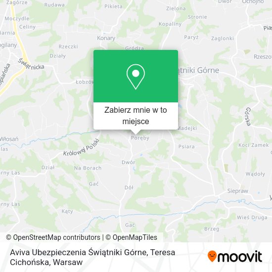 Mapa Aviva Ubezpieczenia Świątniki Górne, Teresa Cichońska