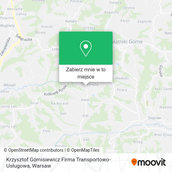 Mapa Krzysztof Górnisiewicz Firma Transportowo-Usługowa