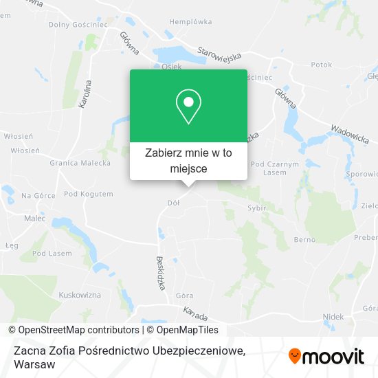 Mapa Zacna Zofia Pośrednictwo Ubezpieczeniowe