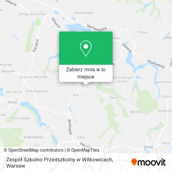 Mapa Zespół Szkolno Przedszkolny w Witkowicach