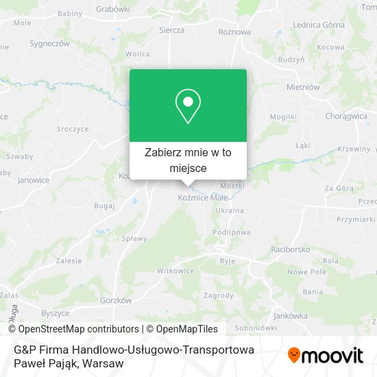 Mapa G&P Firma Handlowo-Usługowo-Transportowa Paweł Pająk