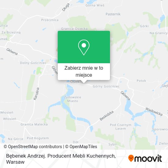 Mapa Bębenek Andrzej. Producent Mebli Kuchennych