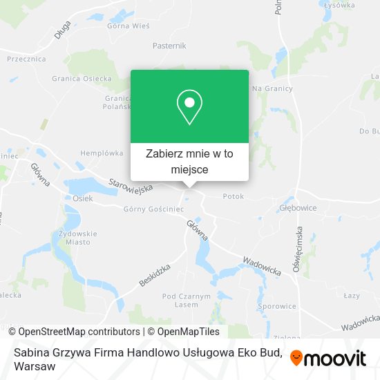 Mapa Sabina Grzywa Firma Handlowo Usługowa Eko Bud