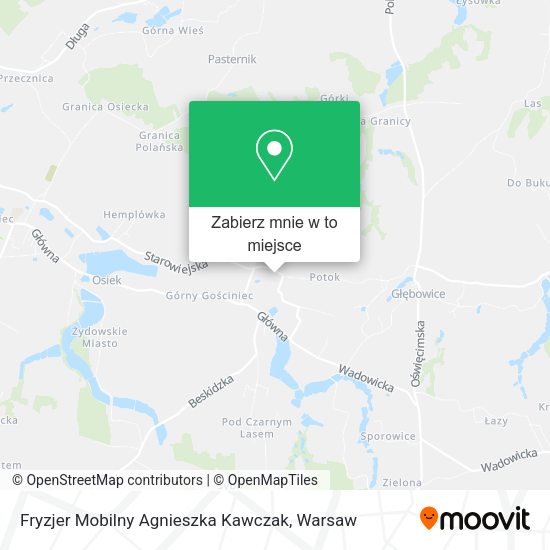 Mapa Fryzjer Mobilny Agnieszka Kawczak