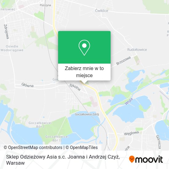 Mapa Sklep Odzieżowy Asia s.c. Joanna i Andrzej Czyż