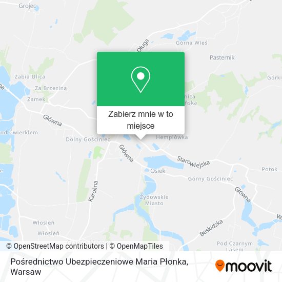 Mapa Pośrednictwo Ubezpieczeniowe Maria Płonka