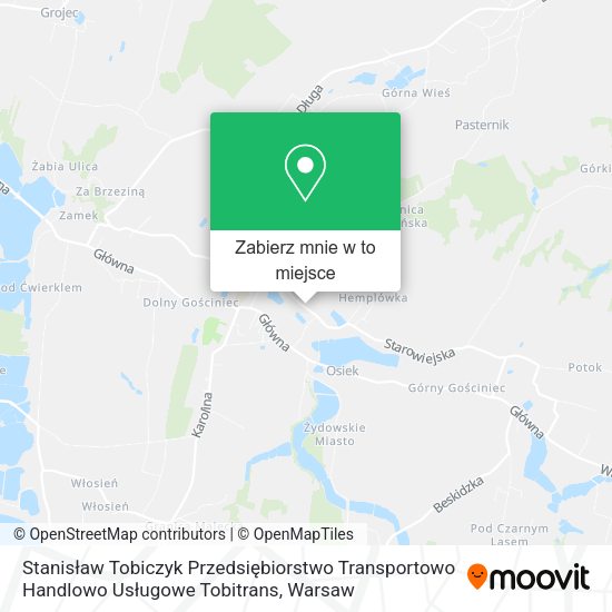 Mapa Stanisław Tobiczyk Przedsiębiorstwo Transportowo Handlowo Usługowe Tobitrans