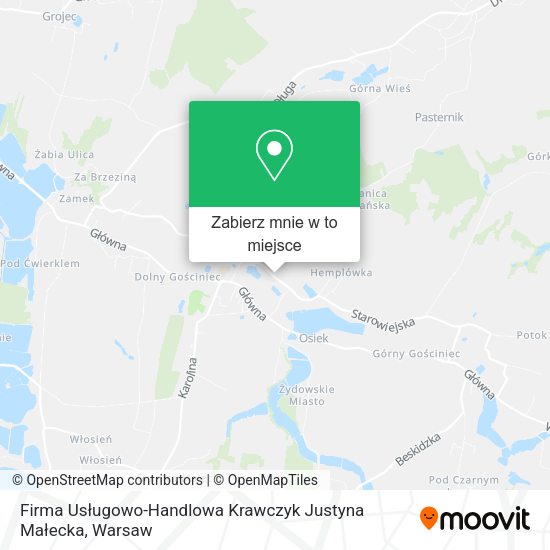 Mapa Firma Usługowo-Handlowa Krawczyk Justyna Małecka