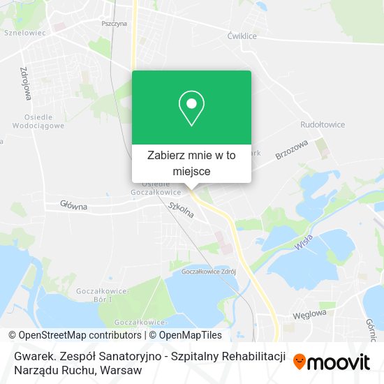 Mapa Gwarek. Zespół Sanatoryjno - Szpitalny Rehabilitacji Narządu Ruchu