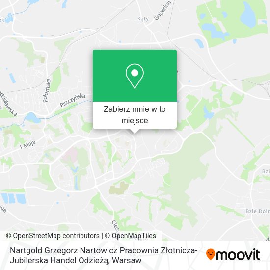 Mapa Nartgold Grzegorz Nartowicz Pracownia Złotnicza-Jubilerska Handel Odzieżą