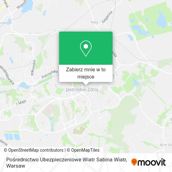 Mapa Pośrednictwo Ubezpieczeniowe Wiatr Sabina Wiatr