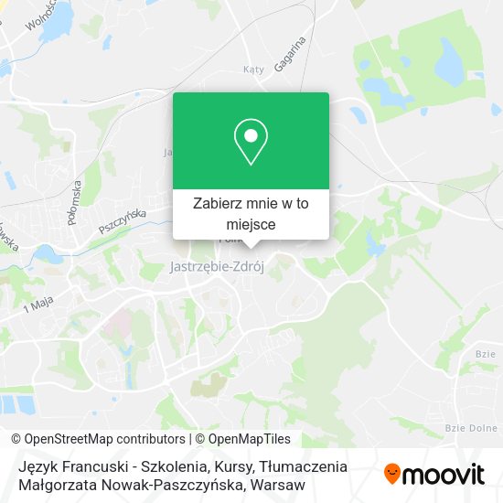 Mapa Język Francuski - Szkolenia, Kursy, Tłumaczenia Małgorzata Nowak-Paszczyńska