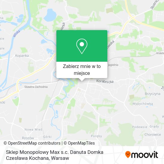 Mapa Sklep Monopolowy Max s.c. Danuta Domka Czesława Kochana