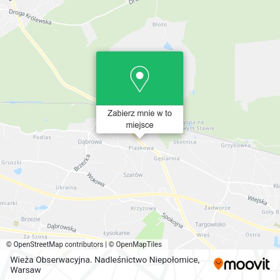 Mapa Wieża Obserwacyjna. Nadleśnictwo Niepołomice