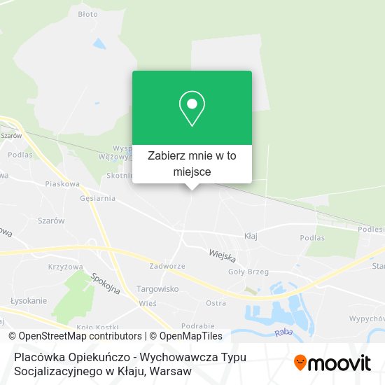 Mapa Placówka Opiekuńczo - Wychowawcza Typu Socjalizacyjnego w Kłaju