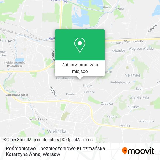 Mapa Pośrednictwo Ubezpieczeniowe Kuczmańska Katarzyna Anna