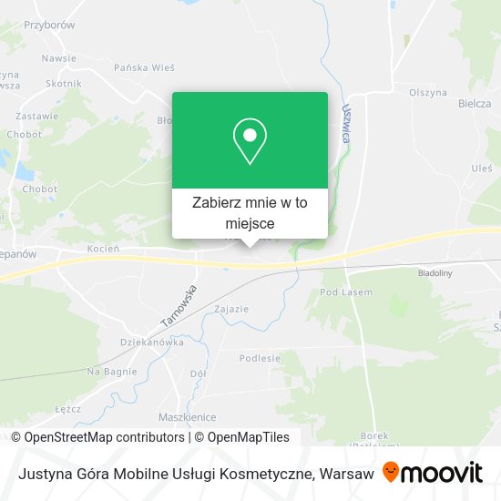 Mapa Justyna Góra Mobilne Usługi Kosmetyczne