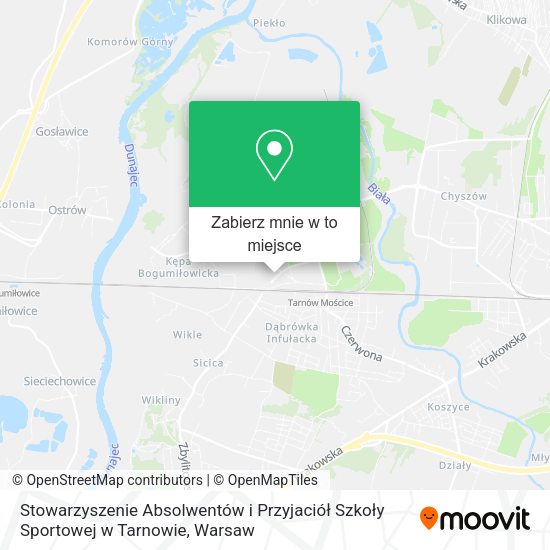 Mapa Stowarzyszenie Absolwentów i Przyjaciół Szkoły Sportowej w Tarnowie