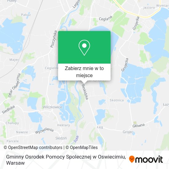 Mapa Gminny Osrodek Pomocy Spolecznej w Oswiecimiu