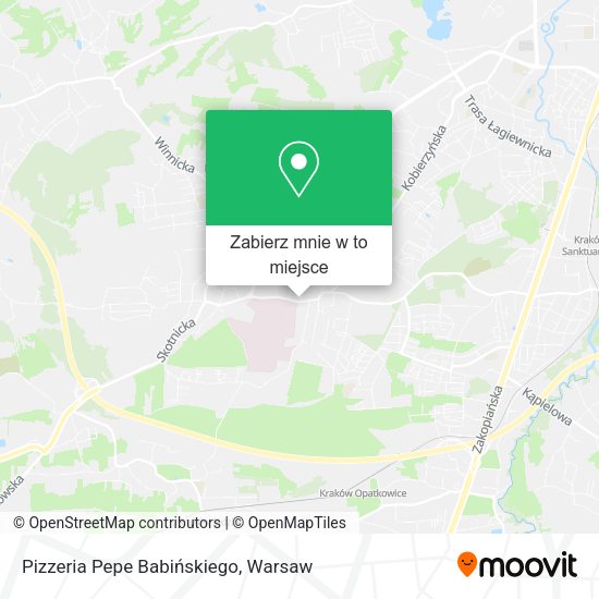 Mapa Pizzeria Pepe Babińskiego