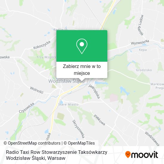 Mapa Radio Taxi Row Stowarzyszenie Taksówkarzy Wodzisław Śląski