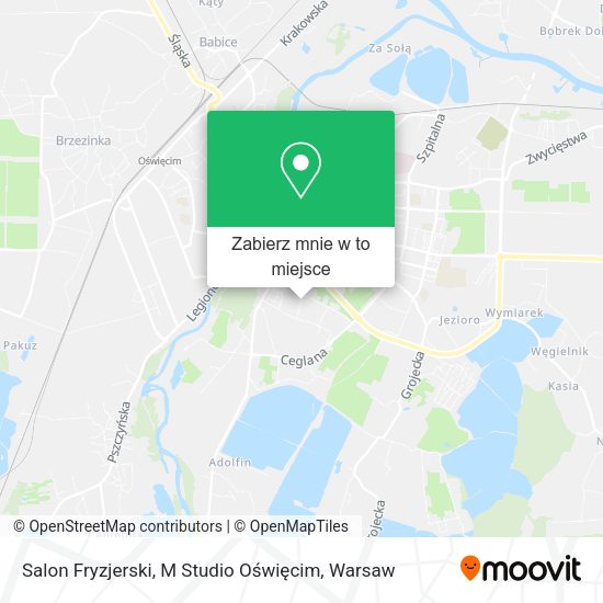 Mapa Salon Fryzjerski, M Studio Oświęcim