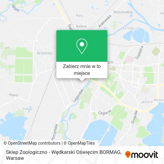 Mapa Sklep Zoologiczno - Wędkarski Oświęcim BORMAG