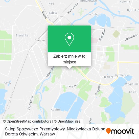 Mapa Sklep Spożywczo-Przemysłowy. Niedźwiecka-Dziuba Dorota Oświęcim