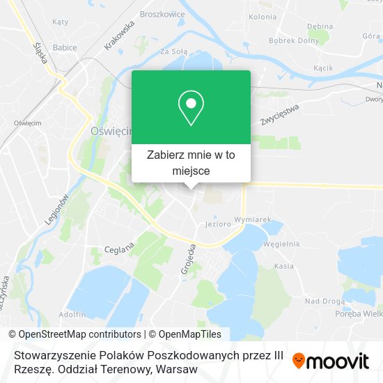 Mapa Stowarzyszenie Polaków Poszkodowanych przez III Rzeszę. Oddział Terenowy