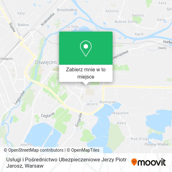 Mapa Usługi i Pośrednictwo Ubezpieczeniowe Jerzy Piotr Jarosz