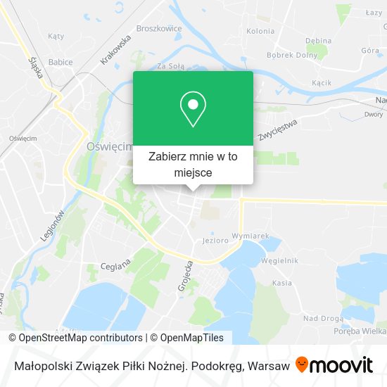 Mapa Małopolski Związek Piłki Nożnej. Podokręg