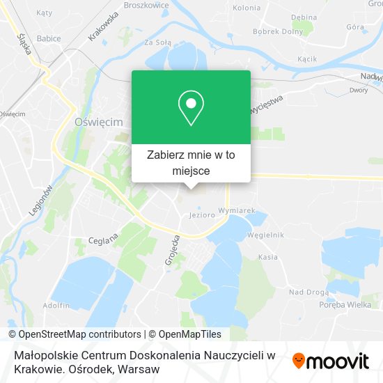 Mapa Małopolskie Centrum Doskonalenia Nauczycieli w Krakowie. Ośrodek