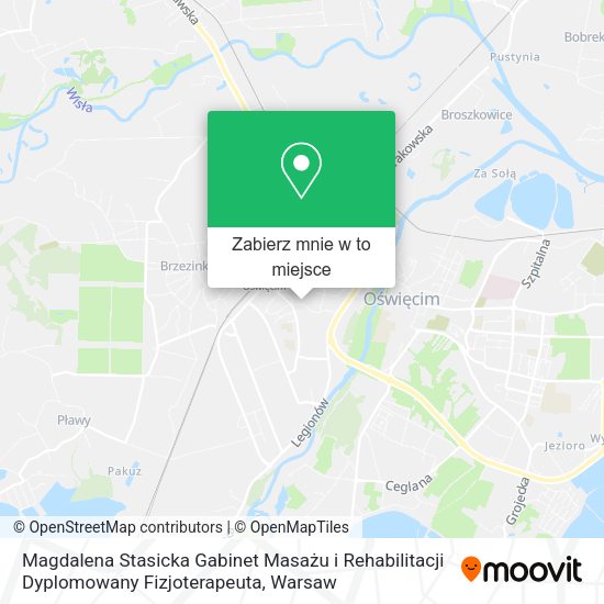 Mapa Magdalena Stasicka Gabinet Masażu i Rehabilitacji Dyplomowany Fizjoterapeuta