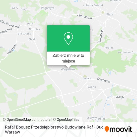 Mapa Rafał Bogusz Przedsiębiorstwo Budowlane Raf - Bud