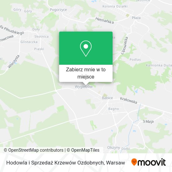 Mapa Hodowla i Sprzedaż Krzewów Ozdobnych